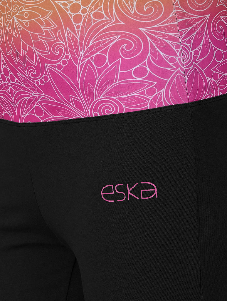 Mandala Black Rollover Track Pants