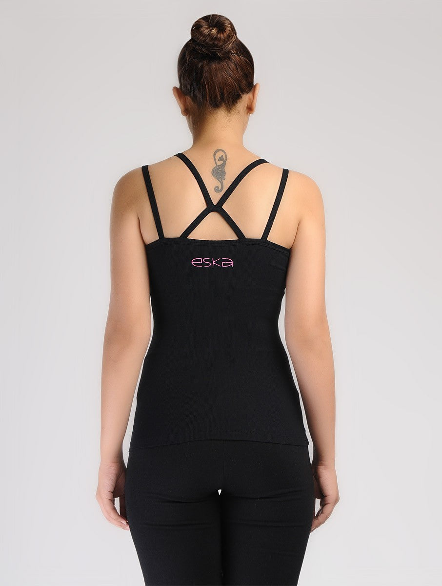 Cross-Back Tank Top with In-built Support