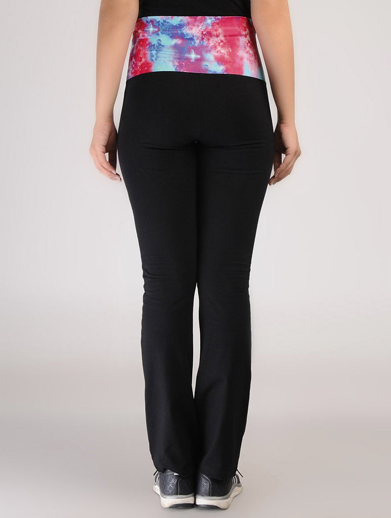 Galaxy Print Rollover Track Pants