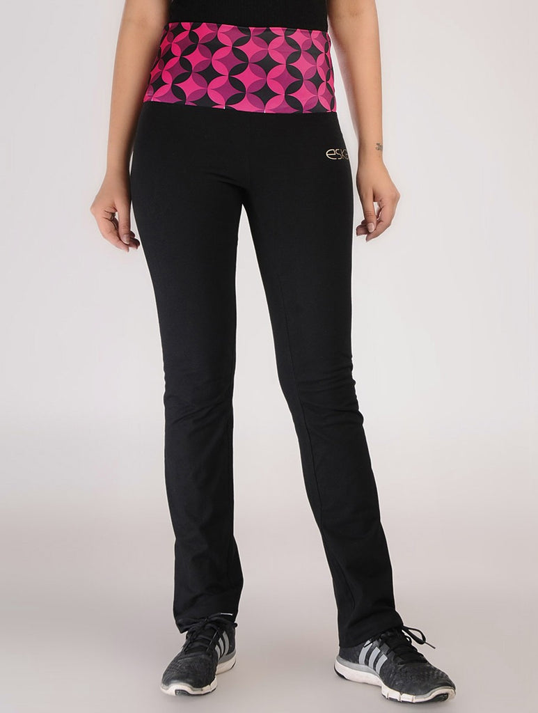 Circle Print Rollover Track Pants