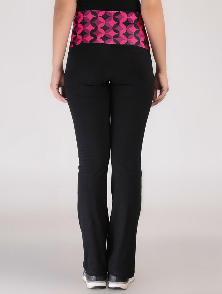 Circle Print Rollover Track Pants