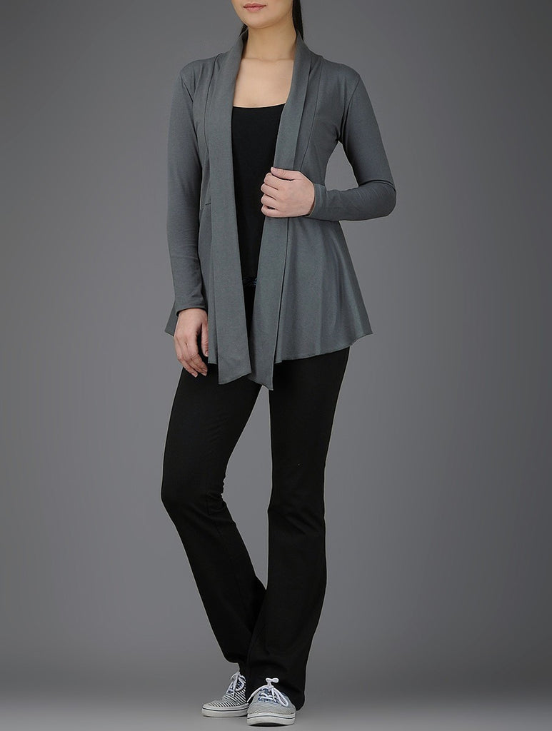 Grey Full Sleeve Cotton Wrap