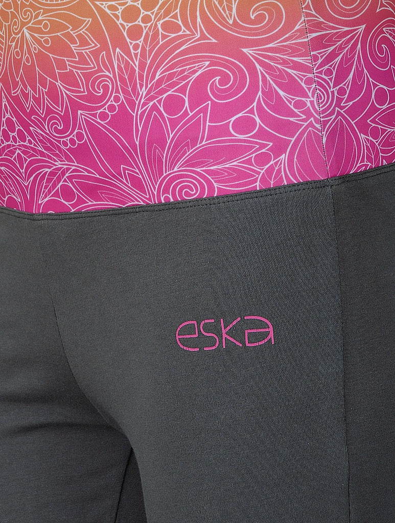 Mandala Grey Rollover Track Pants