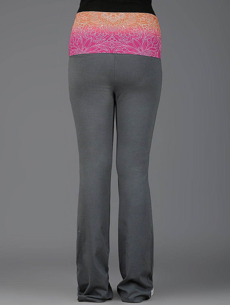 Mandala Grey Rollover Track Pants